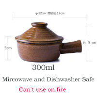 ANTOWALL Creative Coarse Clay Casserole Saucepan Household Microwave Oven Small Pot Soup Rice Bowl with Handle and Lid