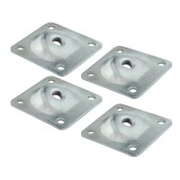 4Pcs Furniture Legs Fixing Attachment Plates Table Sofa Feet Support Hardware Home Cabinet Furniture Mounting Bracket 49*49*2mm Furniture Protectors R