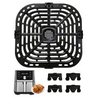 Non Stick ถาดทนทานอะไหล่ Crisper แผ่น Rack ห้องครัวกันชนเครื่องล้างจานปลอดภัย Perforated Air Fryer Grill Pan