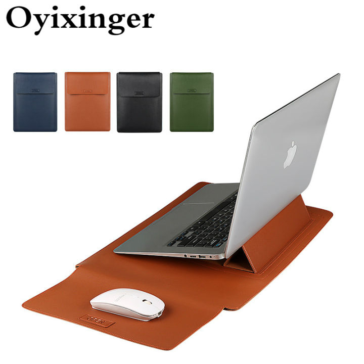 oyixinger-mutifunction-laptop-sleeve-laptop-case-for-13-3-15-6inch-leather-waterproof-sleeve-cooling-cket-mouse-pad