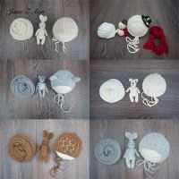 [Hana Clothing Store] ทารกแรกเกิดที่ทำด้วยมือถักตุ๊กตามนุษย์หิมะหมวกห่ออุปกรณ์ถ่ายภาพสตูดิโออุปกรณ์ถ่ายภาพ