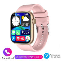 นาฬิกาออกกำลังกาย 1.85 Inch Bluetooth Call Smartwatch Women Men Sports Fitness Bracelet Woman Body Temperature Smart Watch Ladies