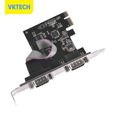 [Vktech] การ์ดเอ็กซ์แพนชันซีเรียล PCIe PCI-Express ถึง2พอร์ตอนุกรมอะแดปเตอร์ COM สำหรับ Windows
