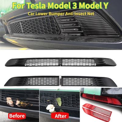 hot【DT】 Car Lower Anti Insect Net Vent Cover for Tesla 3 Y 2017-2022 Front Grille Mesh Air Inlet Panel