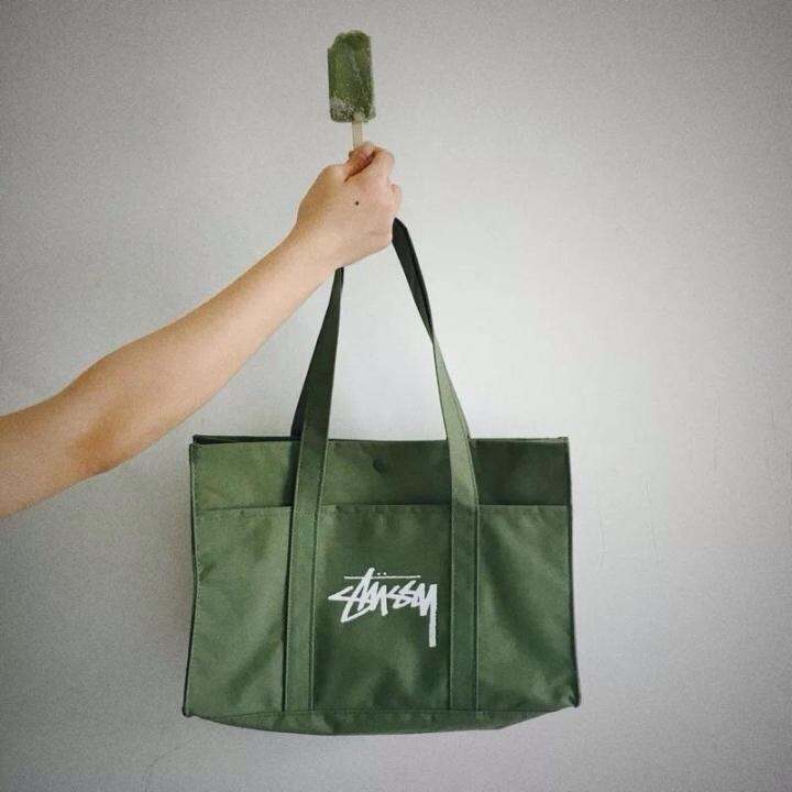 กระเป๋าถือ-stussy-military-tote-bag-รุ่นพิเศษจากญี่ปุ่น-กระเป๋าผ้า-กระเป๋าสะพายข้าง-ของใหม่-ของแท้-พร้อมส่ง