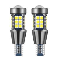 2ชิ้น T15 912 W16W WY16W สว่างมาก1600Lm โคมไฟเบรครถยนต์ LED สำรองหลอดไหสว่างรอบด้านขาวแดงเหลืองหลอดไฟสัญญาณเลี้ยวรถ