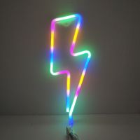 2020New LED Night Light Lightning Shaped USB Battery Operated Neon Sign Decorative For Home Party Living Room Kids Xmas Gift