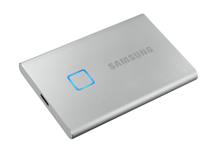 samsung-ssd-t7-touch-portable-1tb-sliver-ฮาร์ดดิสก์พกพา-สีเงิน-ของแท้-ประกันศูนย์-3ปี