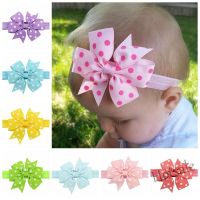 【hot sale】✔❏ C05 1pcs cute girl polka dot bow headdress baby childrens elastic hair band