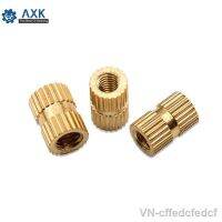 ♣♕✣ 25X M2 M2.5 M3 Solid Brass Pure Copper Metric Thread Injection Molding Knurl Insert Nut Nutsert Round Shape Column OD 3.5 4 5mm