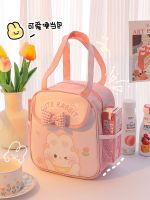 ♘✼♀ Insulated lunch box bag canvas portable student office worker large capacity handbag good-looking hand lunch bag