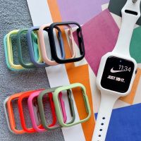 เคสแข็งสีด้านสำหรับ Apple Watch Series 7 SE 6 5 4 3 SE 44มม. 40มม. เคส IWatch 41มม. 45มม. 38มม. สำหรับ Apple Watch อุปกรณ์เสริม