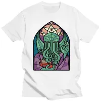 พิเศษพิมพ์เสื้อยืดผู้ชายชายเสื้อยืดสีดำคริสตจักรของ cthulhu เสื้อยืด miskatonic lovecraft arkham dunwich kahedrale kirch ผ้าฝ้าย