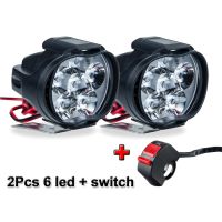 【New】2Pcs 6 LED ไฟหน้าเสริมพร้อมสวิตช์สีขาว6000K Super Bright Spot Light มอเตอร์ไซด์หมอกโคมไฟ10W Moto Assemblie โคมไฟ