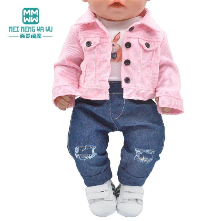 yf-mini-clothes-fashion-jackets-jeans-coats-shoes-fits-45-cm-doll-and-new-accessories