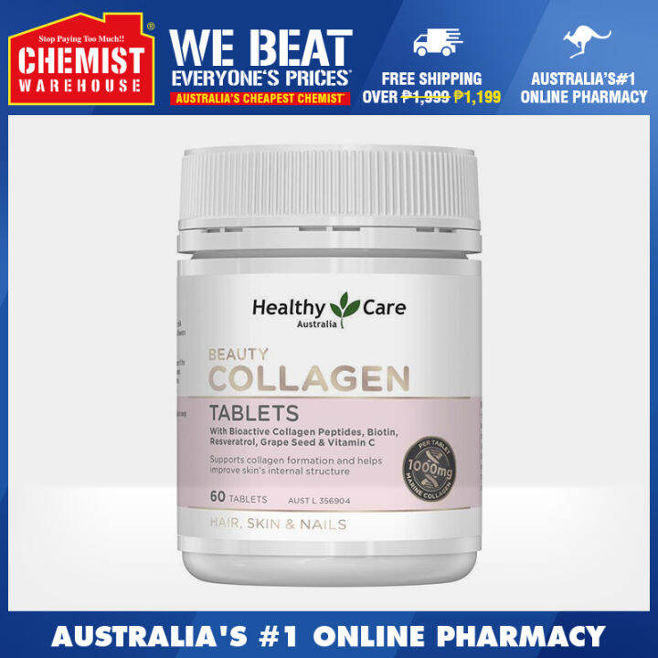 Healthy Care Bioactive Collagen 60 Tablets Helps Promote Collagen Formation [Chemist Warehouse
