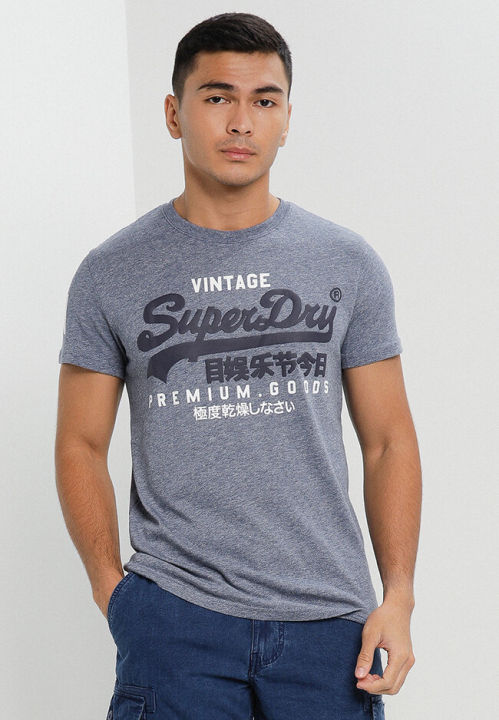 Superdry Men's Vintage Logo T-Shirt - Original & Vintage - Tois Blue ...