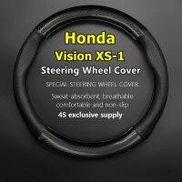 gthrrftdb For Honda Vision XS-1 Steering Wheel Cover Genuine Leather Carbon Fiber Non-slip Case