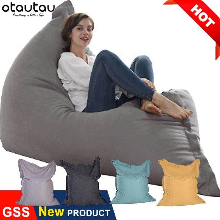 OTAUTAU 6ft Giant Rectangle Sofa Bed Cover Bean Bag Chair Pouf Ottoman ...