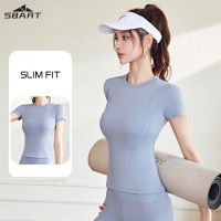 SBART Slim fit breathable sport short sleeve T-shirt yoga suit top womens fitness tight running yoga quick dry short sleeves