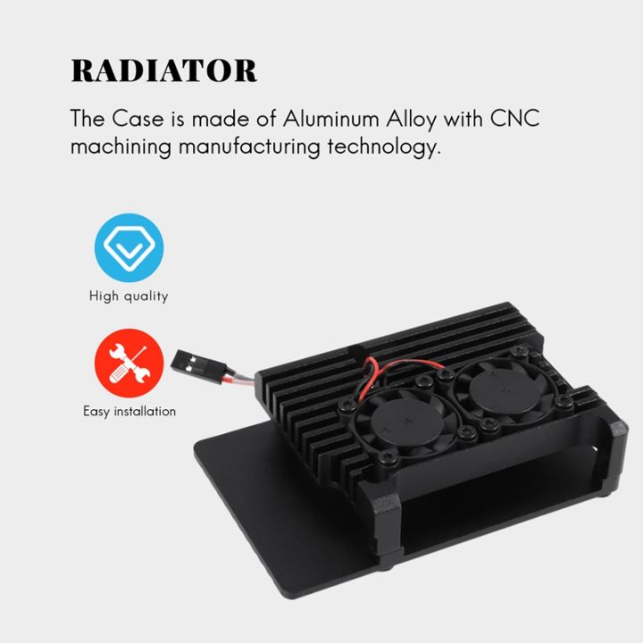 for-raspberry-pi-4-aluminum-case-with-dual-cooling-fan-metal-shell-black-enclosure-for-raspberry-pi-4-model-b