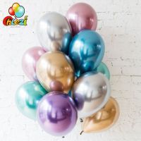 【DT】hot！ 10pcs 12 inch Metallic Round Balloons Gold Pink Wedding hotel Birthday decor Helium balloon