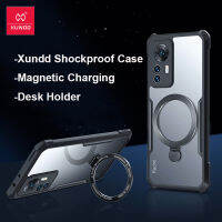 Xundd Magnetic Holder Case สำหรับ Xiaomi 12 T,กันกระแทกไร้สายชาร์จกันชนฝาครอบศัพท์ขาตั้งแหวนสำหรับ Xiaomi Mi 12 T Case