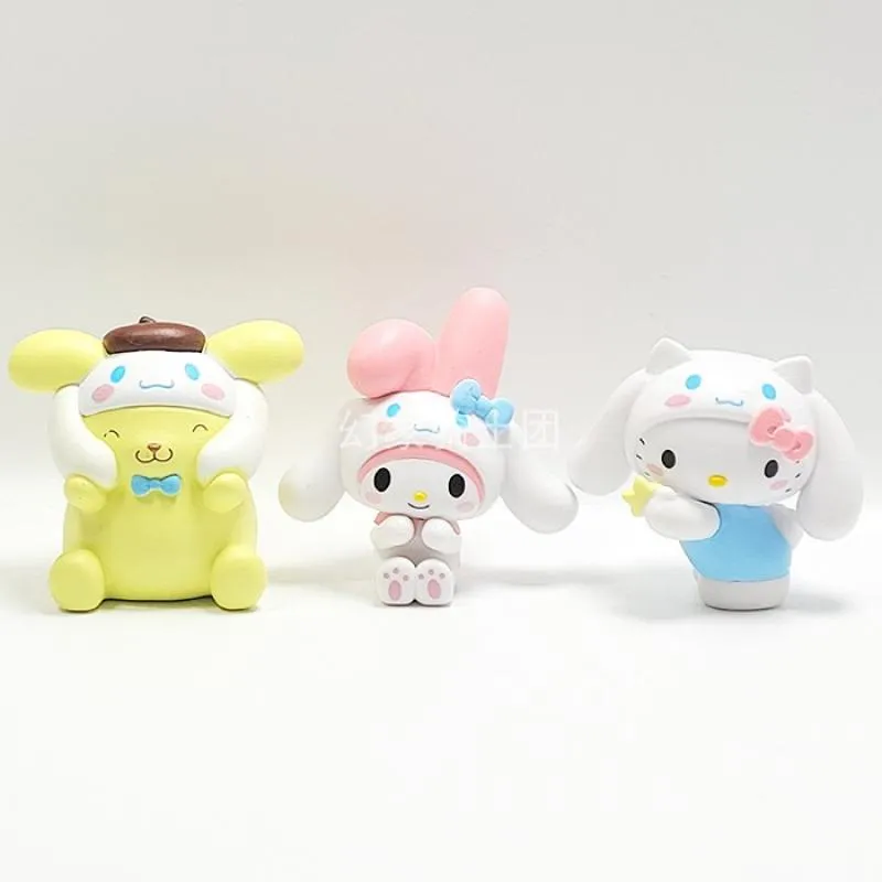 Sanrio personagens hello kitty mymelody kuromi cinnamoroll pompom purin  pequena estrela gêmea coletar ornamentos boneca modelo de brinquedo  presentes - AliExpress