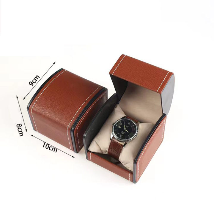 พร้อมส่ง-กล่องนาฬิกา-pu-กล่องใส่นาฬิกา-กล่องเก็บนาฬิกาข้อมือ-กล่องใส่นาฬิกา-1-เรือน-กล่องใส่เครื่องประดับ-watch-box-กล่องของขวัญ