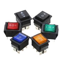 Self-Lock KCD4 Rocker Switch Power Switch 3 Position 6 Pins With Light 15A 250VAC/20A 125VAC 32*25mm