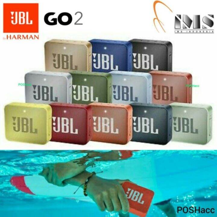 JBL Go 2 Portable Bluetooth Waterproof Speaker Ori Garansi IMS Black
