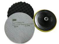 3M 05725 ฟองน้ำขัดเงา สีดำ Foam Polishing Pad ขนาด8นิ้ว (หลังสักหลาด ตีนตุ๊กแก) 1แผ่น+ พร้อมแป้นจับ ขนาด7นิ้ว(เกลียว M16)