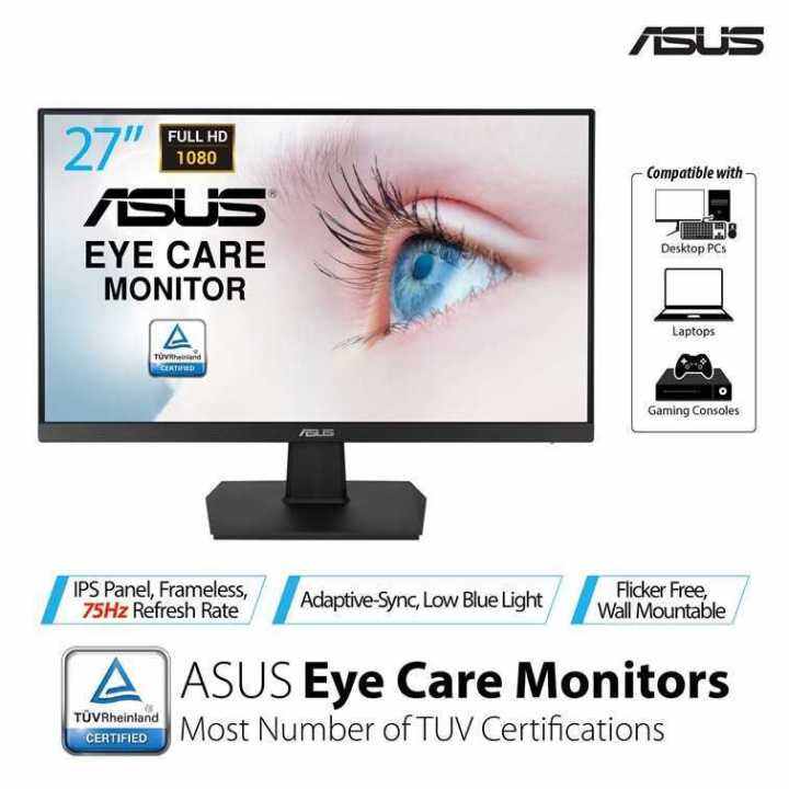 Does The Asus Va27ehe Have Speakers ASUS VA27EHE Eye Care Monitor – 27 inch, Full HD, IPS, Frameless, 75Hz