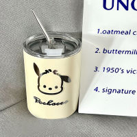 Coffee Cup Takeaway Drink With Straw Cover Stainless Steel Thermos Portable Latte Cup Water Bottle