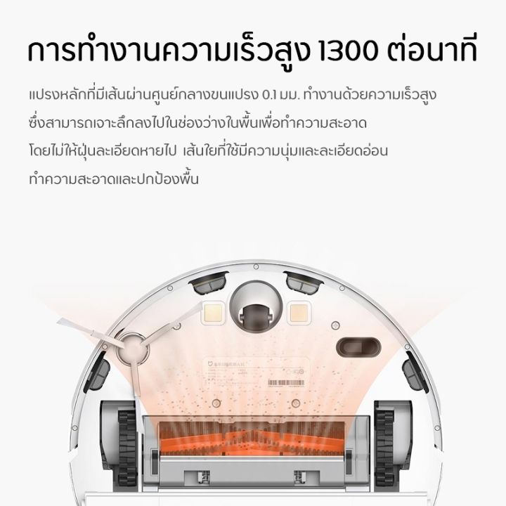 xiaomi-mijia-sweep-and-drag-robot-1c-visual-navigation-version-main-brush-ตลับกรองฝุ่น-แปรงหลักสีส้ม-แปรงข้าง-3-แฉก-ทำจากวัสดุคุณภาพสูงทนทานมากขึ้น