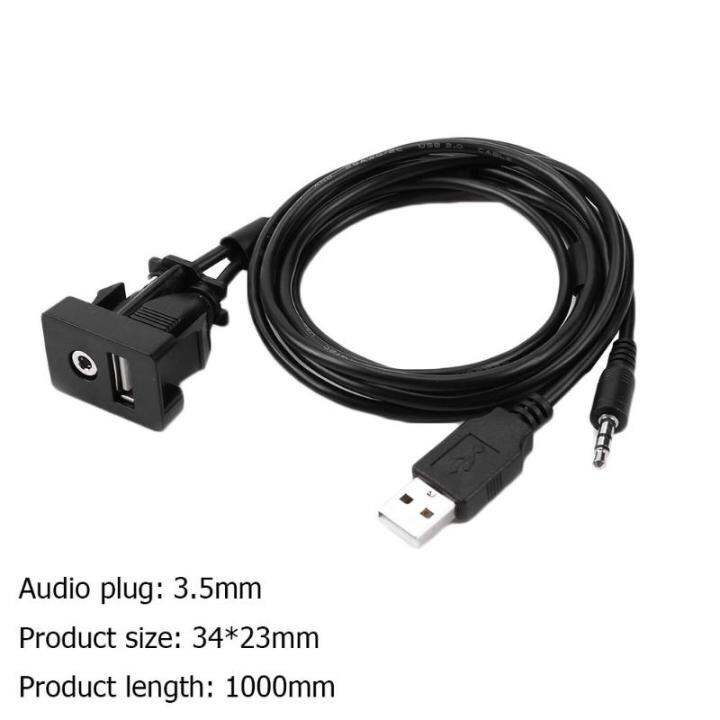 car-dash-flush-mount-usb-port-panel-auto-boat-3-5mm-18-aux-usb-extension-cable-adapter-for-toyota-camry-corolla-highlander-rav4