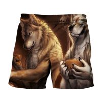 Short Pants Man Summer 2023 casual shorts 3d Custom Beach Pants Wolf Pattern Men Clothing Shorts