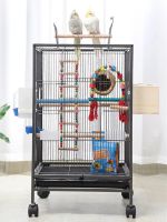 45X45X86cm นกกรงลวดพร้อมขาตั้งเหล็กดัด Parrot Cage สำหรับ atiel Conure Lovebird Parakeets House Playtop