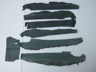 เศษหนังปลากระเบนแท้ (stingray leather) สีจากโรงงานฟอก น้ำหนัก 84 กรัม  SK420