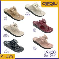 รองเท้าแตะหญิง หูคีบ ติดโบว์ เพื่อสุขภาพ Deblu เดอบลู รุ่น L9400 ไซส์ 36-41 พื้นนุ่ม เบา ใส่สบาย