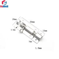 Fuwell 6 Pcs Stainless Steel 2 to 3 Inch Door Latch Window Catch Lock Heavy Duty Large Garden Gate Home Hardware Door Hardware Locks Metal film resist