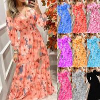 [COD] Cross-border foreign trade summer new French retro one-shoulder V-neck waist slimming long-sleeved jumpsuit group female