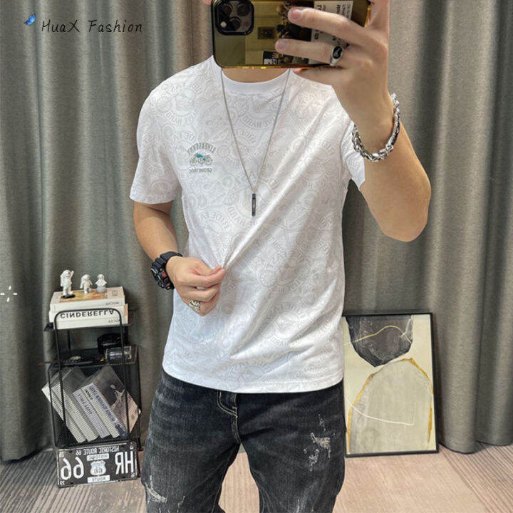 huax-men-short-sleeves-t-shirt-summer-breathable-fashion-round-neck-pullover-tops-casual-slim-fit-shirt