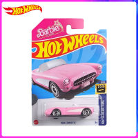 Original 2023 Hot Wheels ตุ๊กตาบาร์บี้ภาพยนตร์1956 Corvette C4982-183250 1:64รถรุ่น Mini Car 164ของเล่น Hotwheels diecas cart