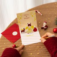 Merry Christmas Greeting Card 3D Pop Up Card With Envelopes Stickers Xmas Tree Snowman Santa Postcard Party