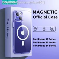 Joyroom Transparent Magnetic Case For 14 13 12 Pro Max Cover For iPhone 14 Pro Max Case Wireless Charger Magnet Back Cover