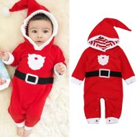 Baby Boy Girl Long Sleeve Christmas Soft Cotton Fleece Romper Jumpsuit Clothes