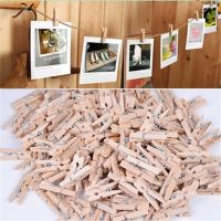 50 PCS Wholesale Very Small Mine Size 25mm Mini Natural Wooden Clips For Photo Clips Clothespin Craft Decoration Clips Pegs Clips Pins Tacks