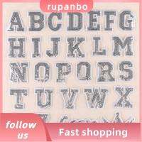 RUPANBO039392692 56ชิ้นกระเป๋าผงกลิตเตอร์ตกแต่งเล็บตัวอักษรดีไซน์น่ารักอุปกรณ์งานประดิษฐ์ DIY