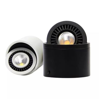 ไฟดาวน์ไลท์ LED แบบหมุนได้360 ° 5W-30W หลอดไฟแบบหรี่ได้220V 110V เพดานไฟสปอร์ตไลท์ปรับปรุงภายใน-สีขาว